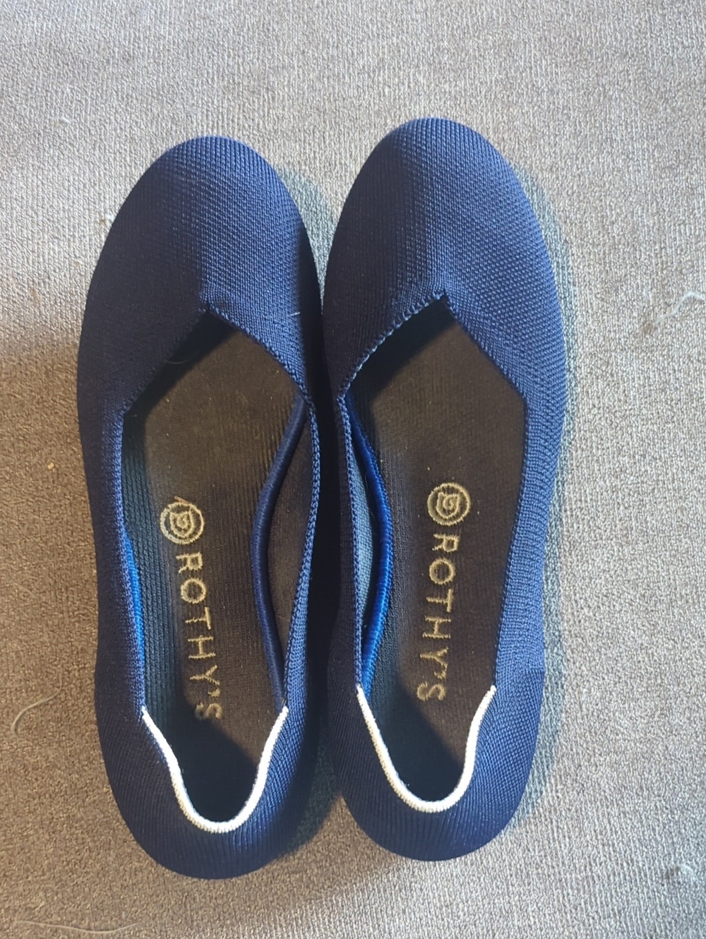 Rothy's Navy Knit Slip‑On Flats